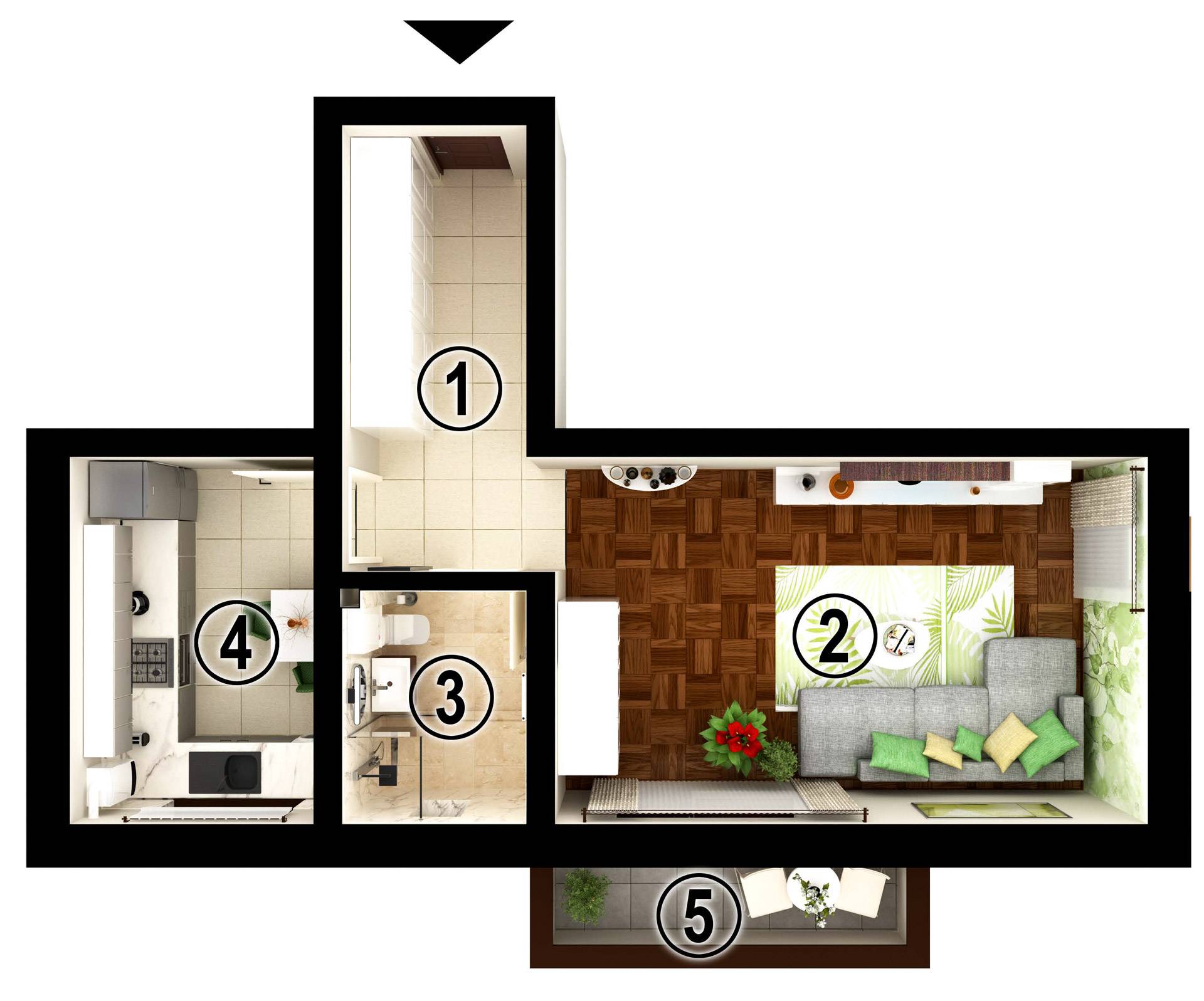 Garsoniera Tip D